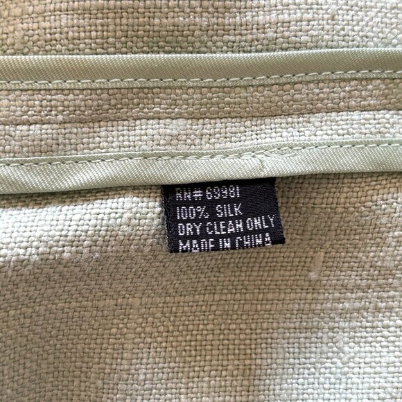 Savannah 100% Silk Mint Green Blazer Pockets & Single Button Closure Oversized M - Picture 3 of 9